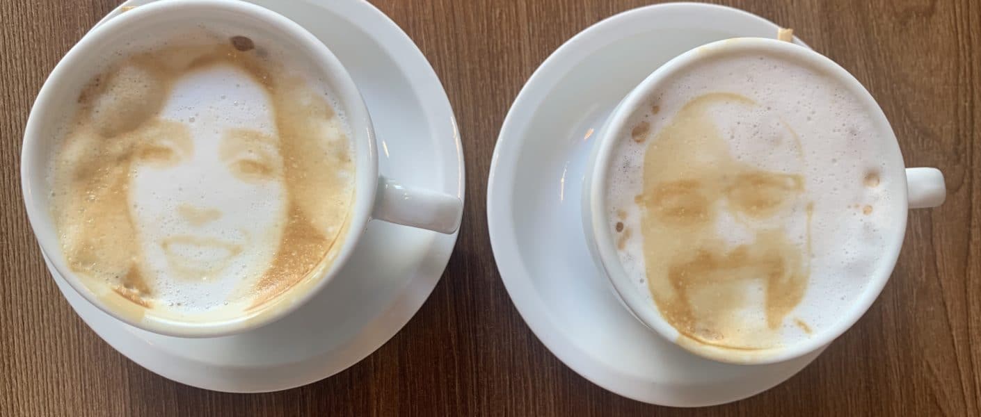Coffee selfie capuccino