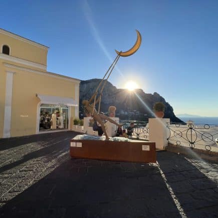 por do sol na Piazza Umberto I capri