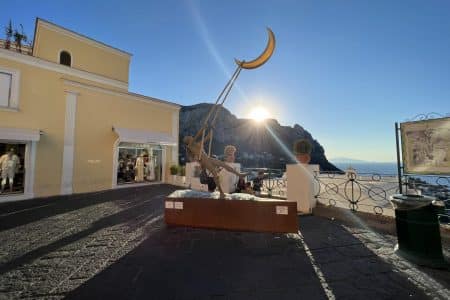 por do sol na Piazza Umberto I capri